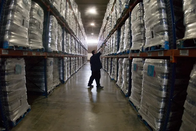 Fort Worth, TX, May 11, 2006 — An employee at the FEMA Logistics Center warehouse uses a barcode scanner to take inventory. The bar code scan is a new system that will let FEMA track supplies using GPS technology. Warehouse barcode and scanning systems